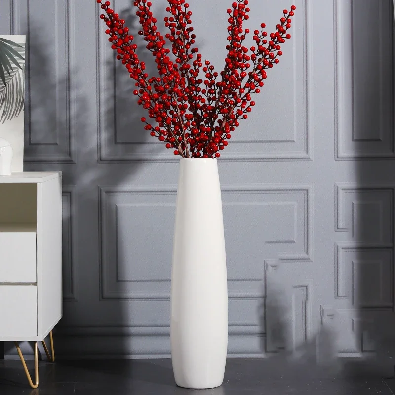 Modern ceramic vases for room decor bright glazed floor-standing vase simple creative household flower vase for courtyard