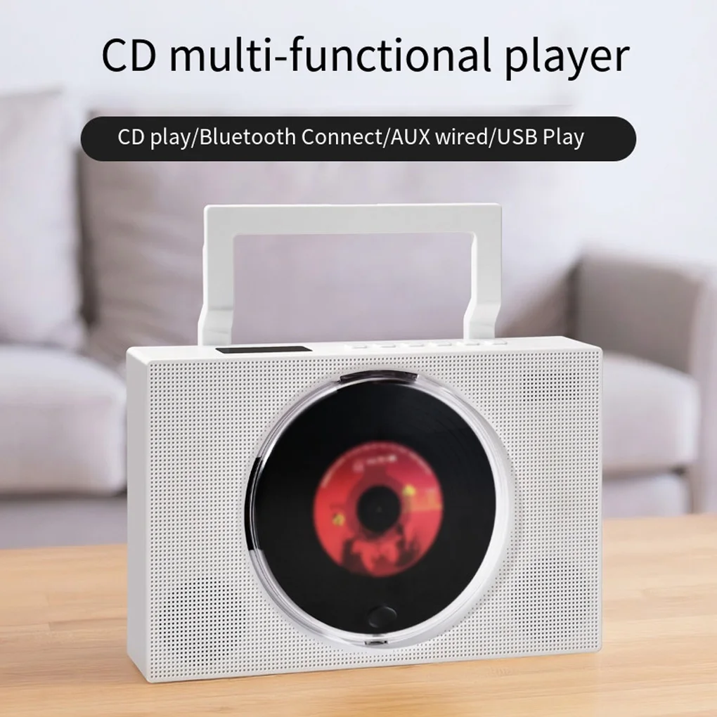 

Portable CD Player Bluetooth Music Album Multifunctional CD Disc Learning Listening Player Built-in FM Radio USB Drive Playback