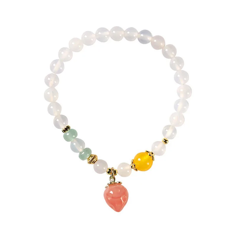 fairy-sweet-princess-style-fresh-yanyuan-agate-strawberry-persimmon-peace-bracelet-soft-chain-gifts