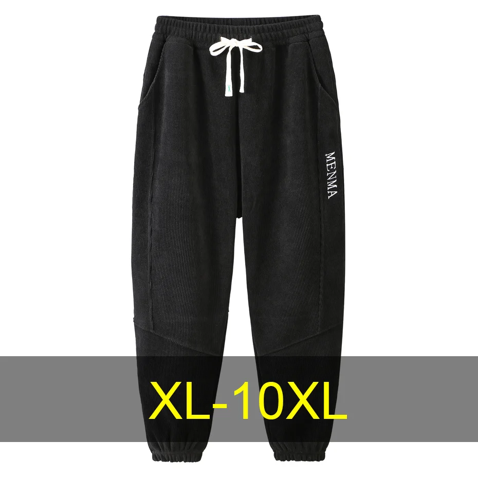 Jogger Pants Men Chenille Sweat Pants Plus Size 10XL Spring Autumn Pants Male Fashion Casual Cotton Trousers Solid Color