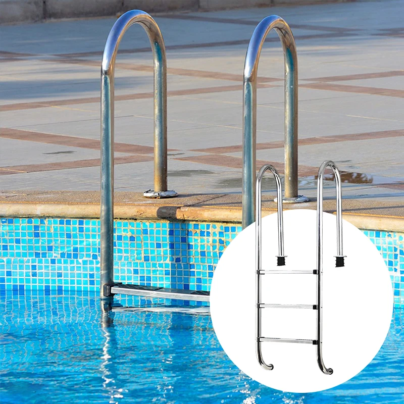 

2026 Marine Grade 316 Stainless Steel Heavy Duty Swimming Pool Ladder-Anti-Slip Treads Easy Install Safety Handrail for Commerci