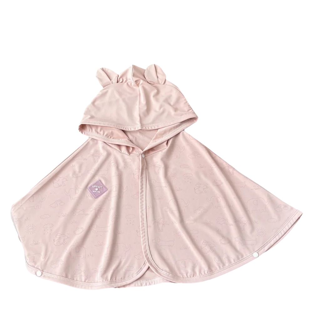 

Breathable Baby Sun Protection Clothing Light-sensing Color Change UPF 50+ Sunscreen Cape Hooded Design Thin Fabric