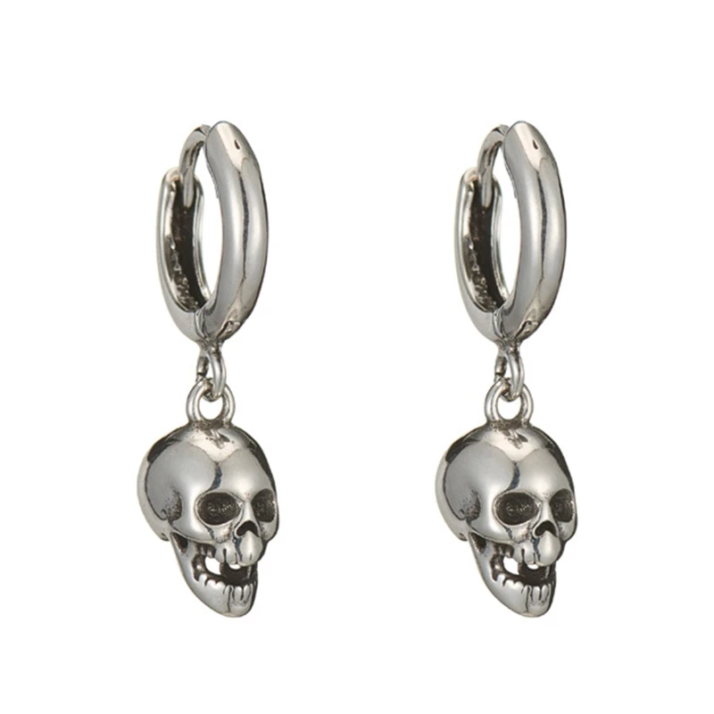 

Skull Hoop Earrings for Men Women Punk Gothic Jewelry Holiday Festival Decor