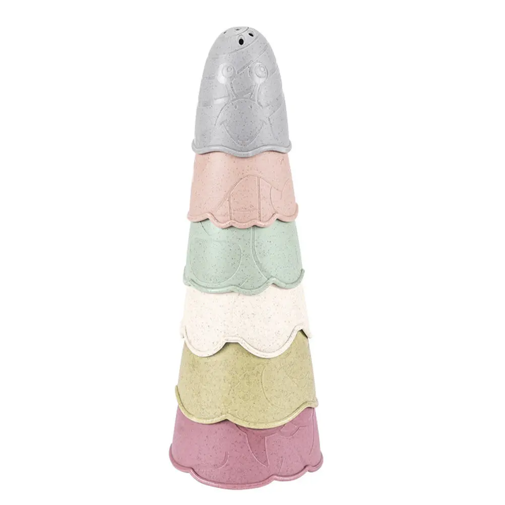 

Набор из 6 детских игрушек-стаканчиков для пляжа и ванной, для малышей, из АБС-пластика, для игр и складывания