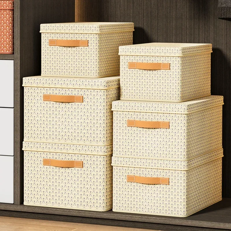 Drawers Organizer Box Storage Lid Underwear Pants Fabric Cabinets Wardrobe Clothes Organizers With