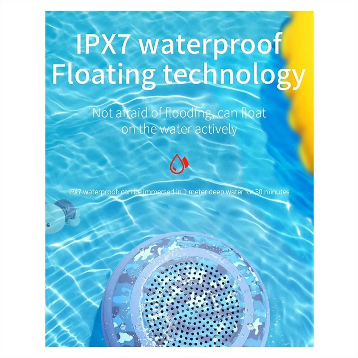 

【НОВИНКА! TURE】 Мини Bluetooth-динамик IPX7 Водонепроницаемый музыкальный динамик для ванной комнаты Громкая связь Душ Музыкальный плеер Бас Звуковая коробка FM-радио B