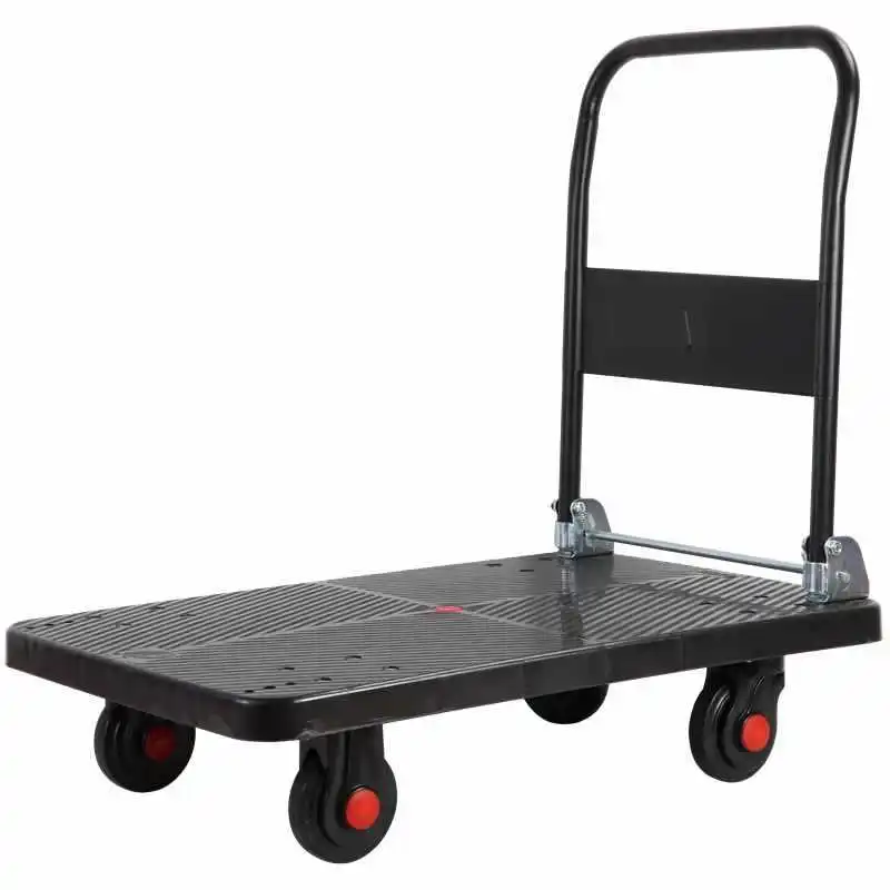 

silent flatbed truck trolley truck pulling goods folding trailer household load SF Express trolley