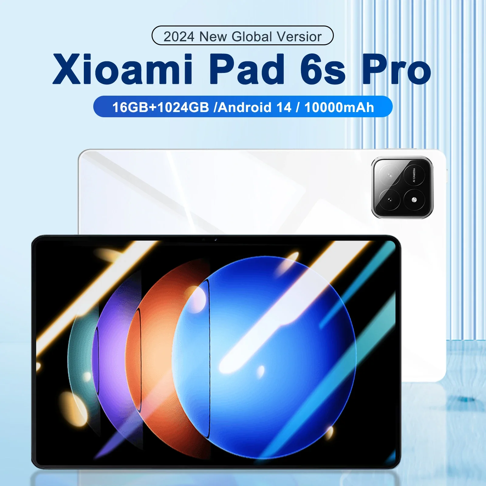 Original Pad 6s Pro Tablet 10.1 Inch Android 14 Global Snapdragon 8gen2 16GB+1024GB 10000mah 5G Dual SIM WIFI 4K HD Full Screen