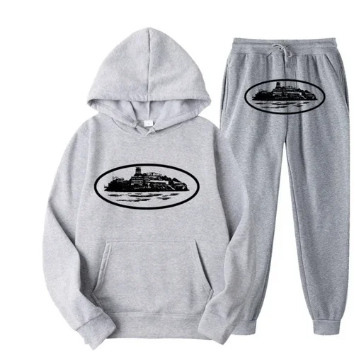 Imagen 2 del producto La colección de sudaderas con capucha de moda presenta una sudadera con capucha larga de manga larga con estampado de frecuencia cardíaca de poliéster grueso para hombres.