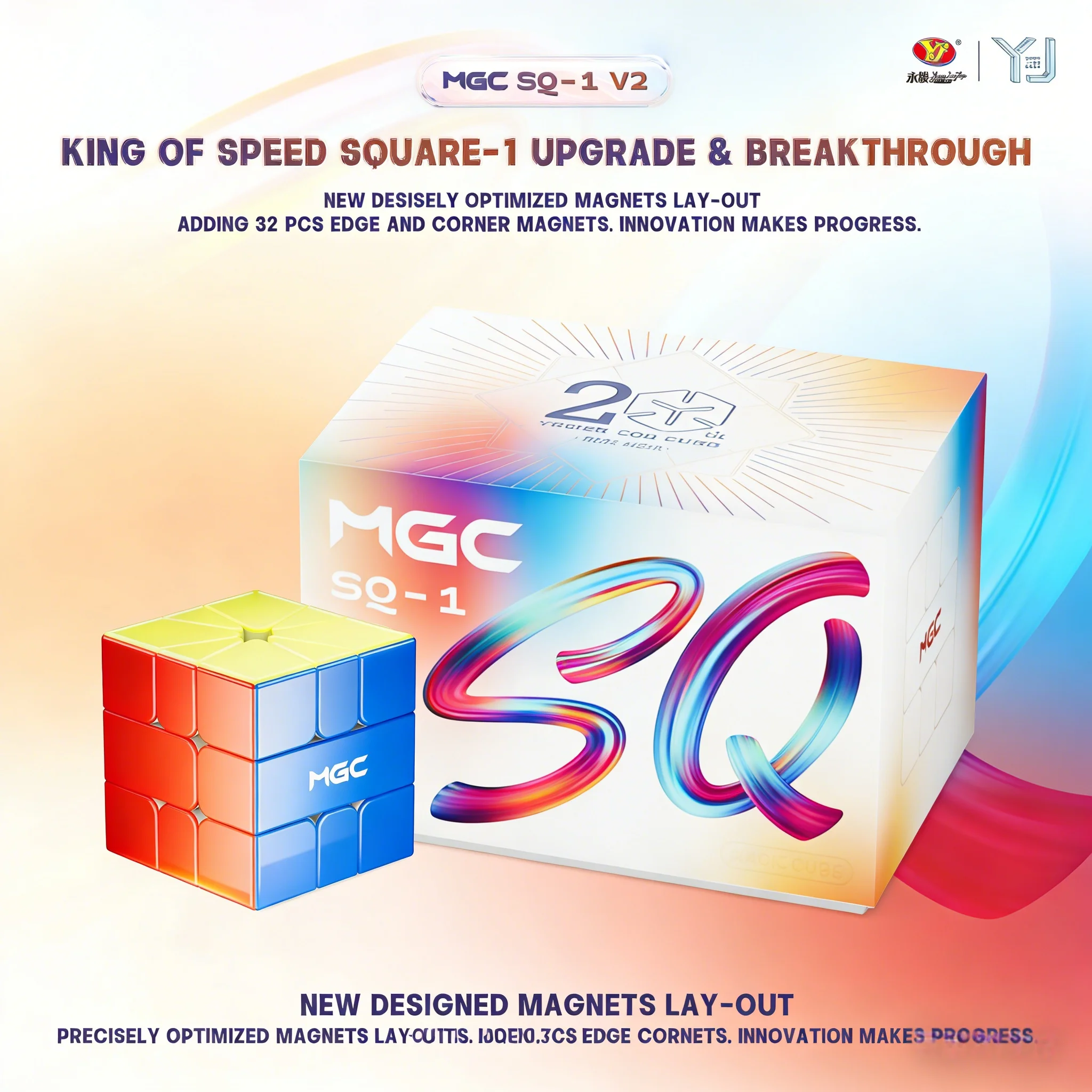 

YongJun MGC SQ1 V2 Magic Cube King Of Speed Square 1 Speed Strange Shape Cube Professional Puzzle Toys Cubo Magico Kid Gift