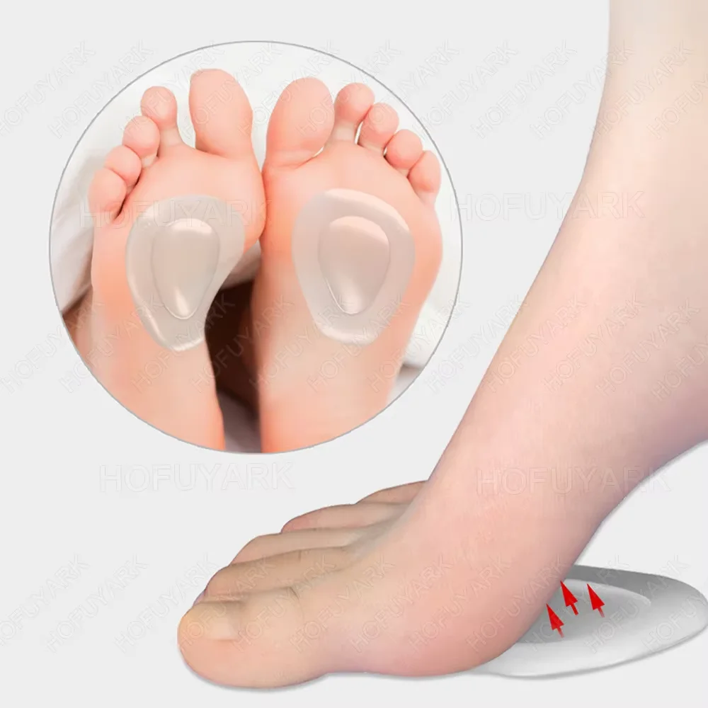 4Pcs Front Foot Cushioning Gel Pad - Reusable Front Foot Pad for High Heels to Relieve Foot Pressure, and Anti-Skid Shock Pad