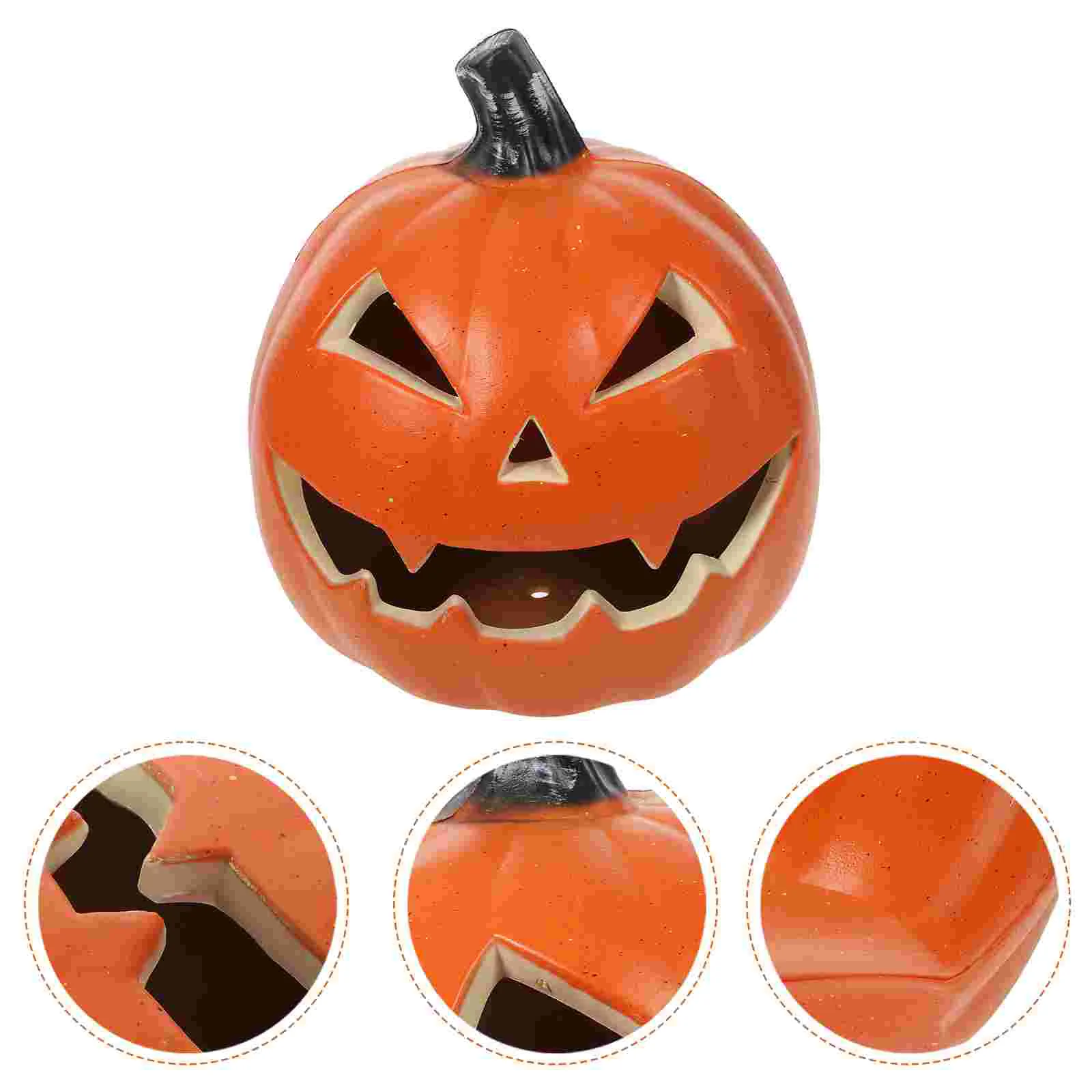 Artificial Glowing Pumpkins LED Jack-o-lantern Halloween Decorations for Home Orange Plastic Light up