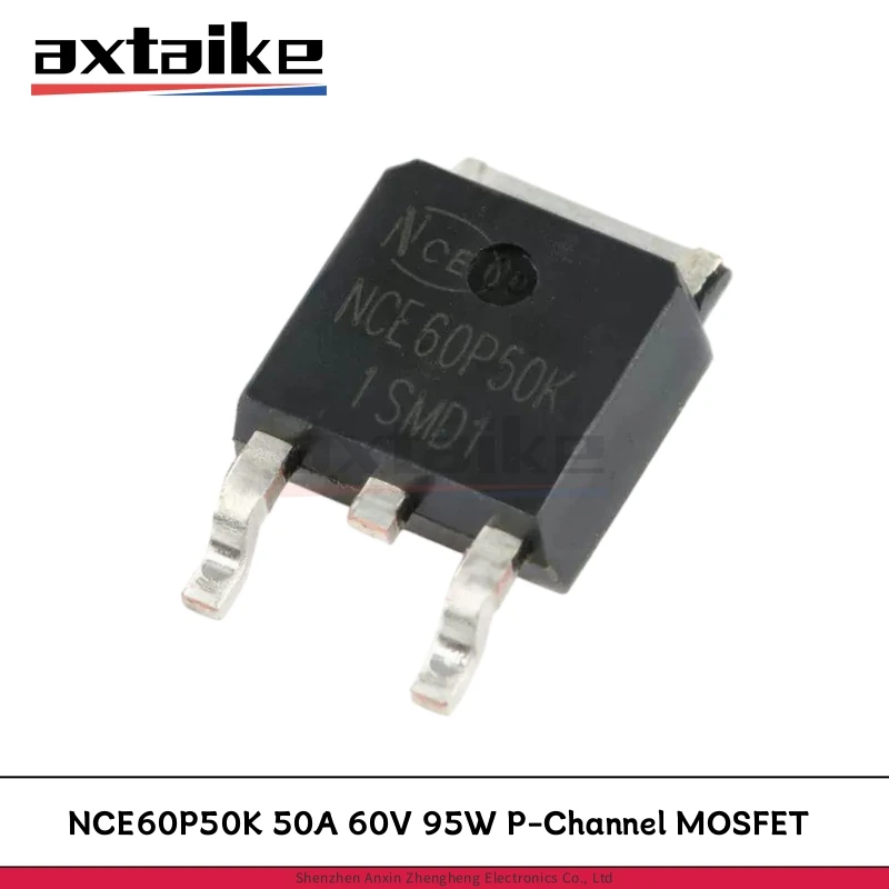 

10PCS NCE60P50K TO-252 50A 60V 95W P-Channel Enhancement Mode Power MOSFET SMD MOS Transistor