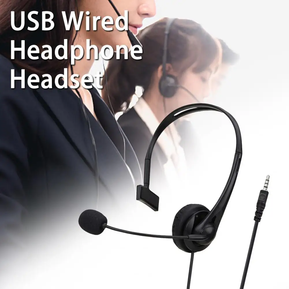 

Wired Headset Convenient Playable Control Stable Transmission Over-the-Head Headphone Professional Use