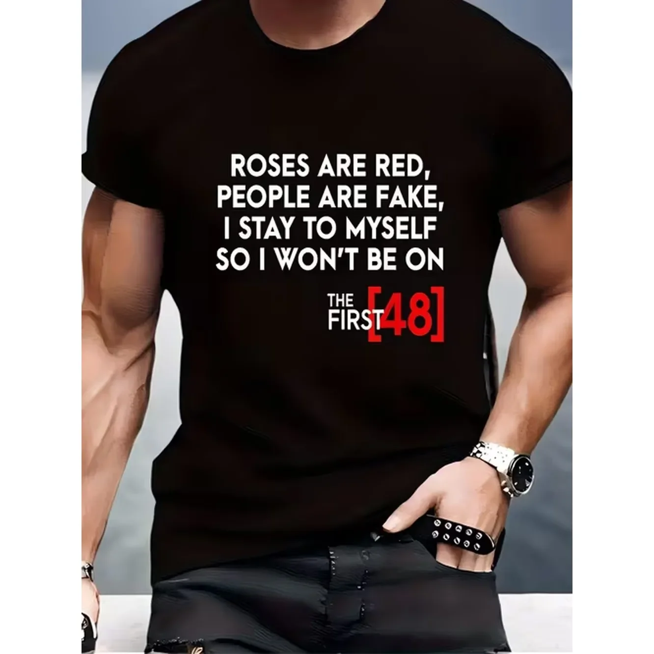 Rose Heart Premiere 48 Hour Commemorative T Shirt S 3Xl Multi Size Casual Short Sleeved Crew Neck Shirt Iconic Series Pattern Machine Washable For