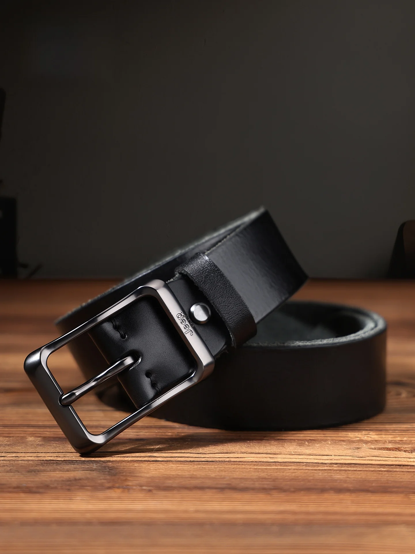 pure-handmade-leather-belt-genuine-leather-american-retro-workwear-jeans-waist-belt-men's-style-simple-design