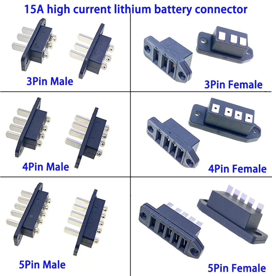 

3Pin4Pin5Pin Battery Connector Power Plug Battery Box High Current Male Female Plug Battery Connector Bicycle Discharge Connecto