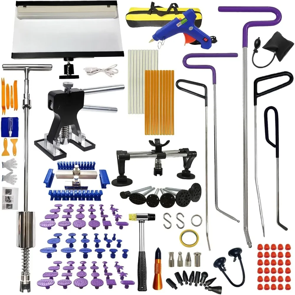 

168 Piece Paintless Dent Repair Kit with Manganese Steel Rods and Lifter Tool for Car Dent Removal