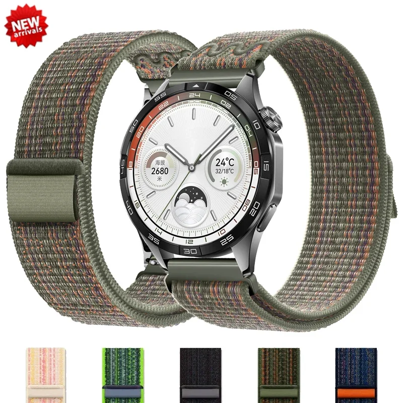 20mm 22mm Smart Watch Strap for Amazfit Balance GT4/3/2 46mm Nylon Loop Bracelet for Samsung Galaxy Watch 4/6 Classic 5 Pro 45mm