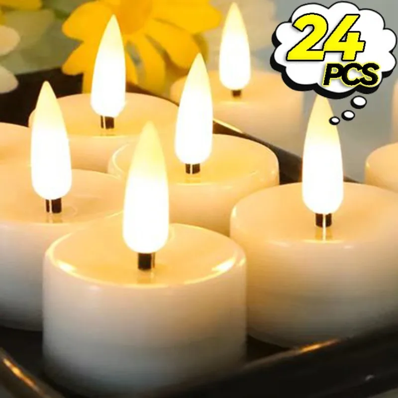 

1/24PCS LED Electronic Candles Flickering LED Candle Battery Operated Flameless Tea Lights Table Candle Wedding Romantic Lamp