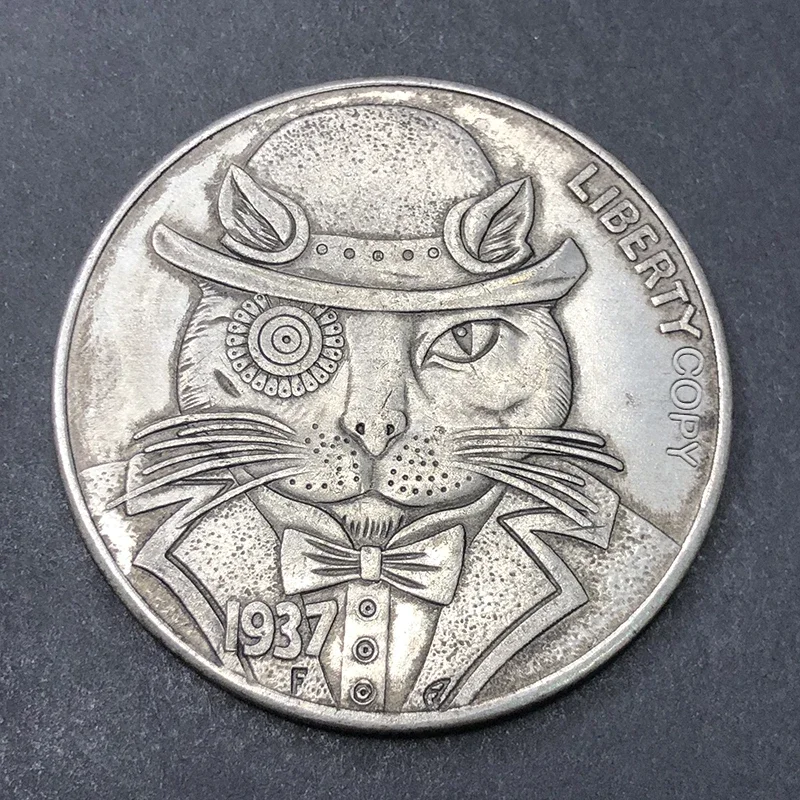 Gentleman Cat Commemorative Coin, Animal Collection, Old Medal, Original Replica, Home Decor, Animal, 1937, Shapi Dog, 1938