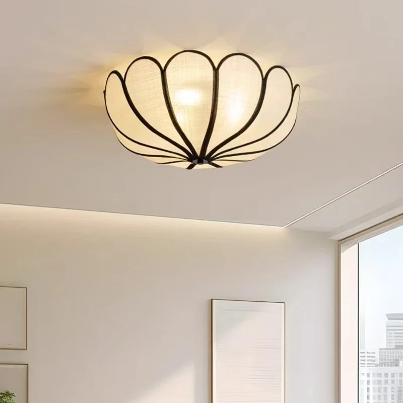 2025 الشمال E27 وابي سابي مصباح السقف غرفة نوم رومانسية ضوء السقف زهرة دسم بتلات شنت lamvillage Led Luminarias مصباح