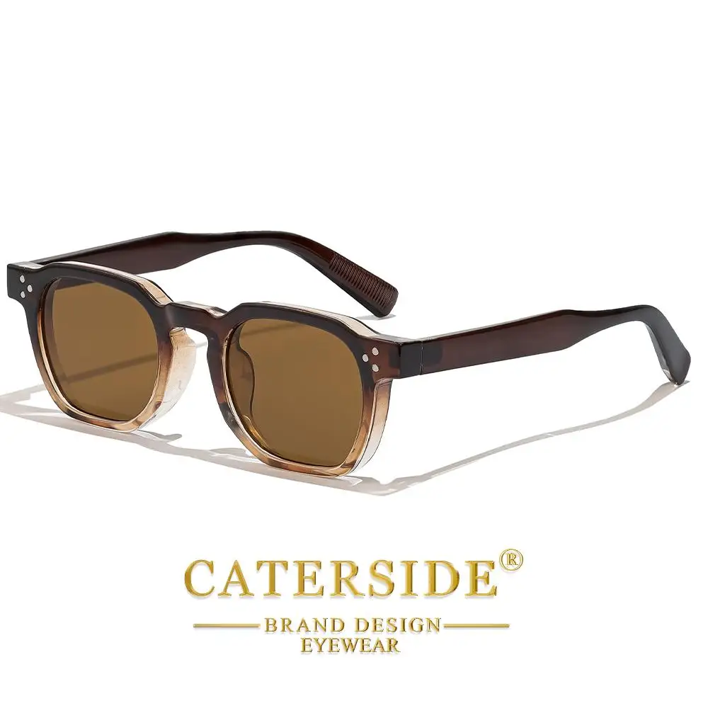 CATERSIDE Modische Herren-Sonnenbrille Markendesign Quadratische Punk-Sonnenbrille Damen Outdoor Reise Party Dekoration Geschenk Brille UV400 – Detail 6