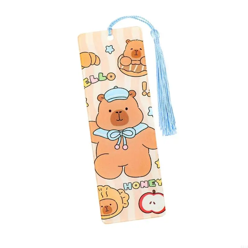  Cartoon Capybara Bookmarks Lovely Book Markers Reading Bookmarks with Tassels