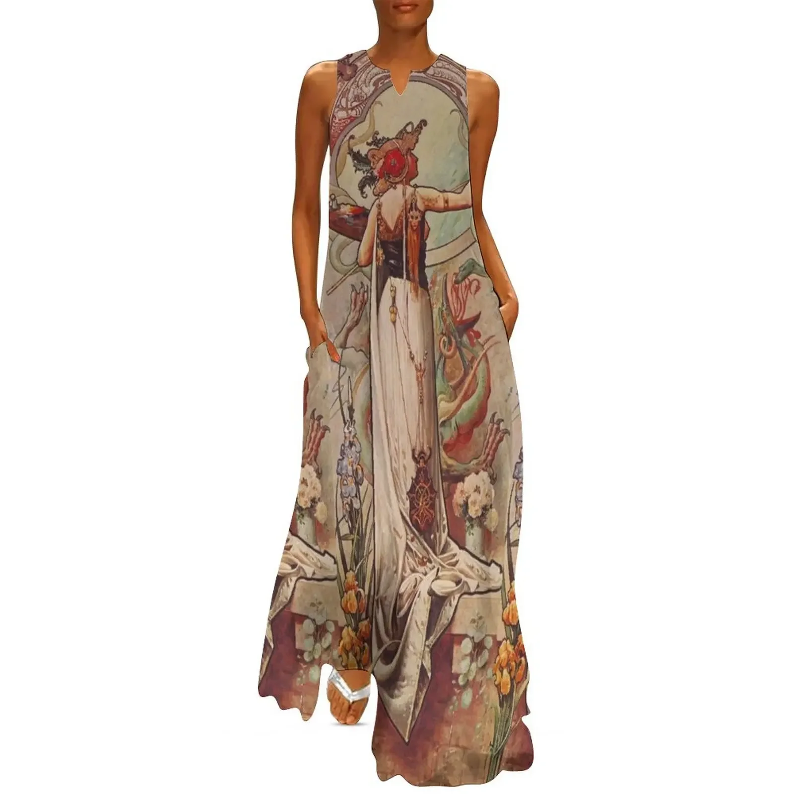 

HD. The Painter, Vintage advert , by Louis Hingre . Art Nouveau style beautiful design / 1900 Long Dress dress summer Dress