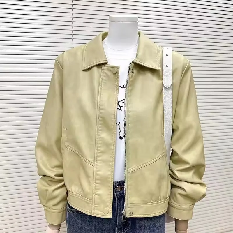 Korean Autumn Short Pu Leather Jacket Women's Loose Temperament Casual All-match Leather Outerwear Ladies Elegant Lady Overcoat