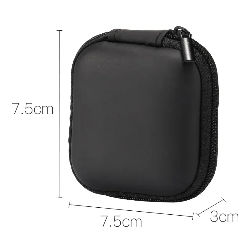 Mini Zipper Hard Headphone Holder Case Portable Earbuds Pouch box Earphone Storage Bag Protective USB Cable Organizer