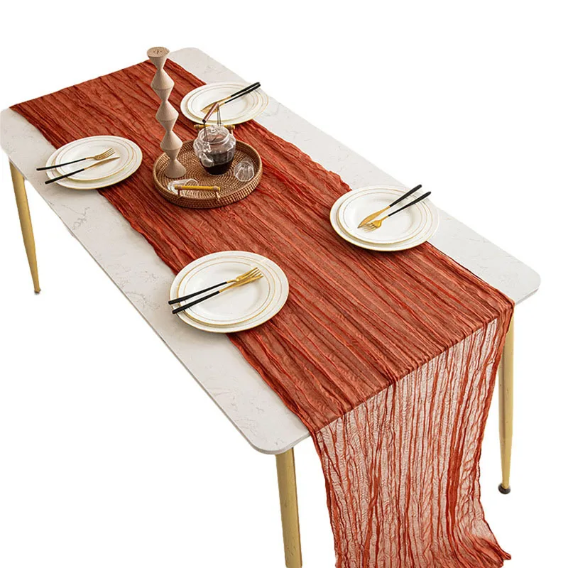 Pleated Table Runner See-through Long Table Runner Holiday Party Wedding Table Runner Home Dining Table Decor