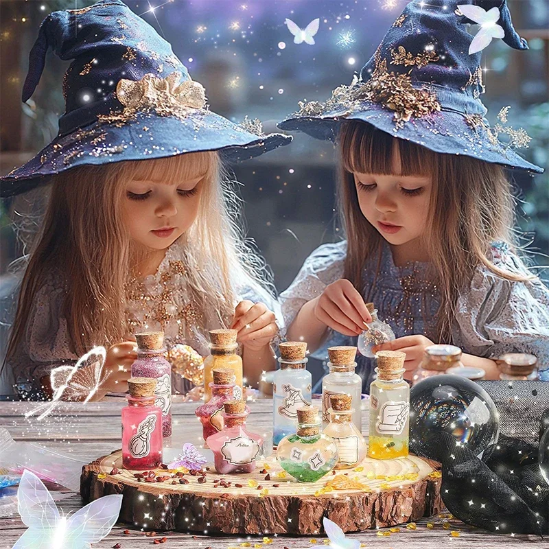 Kids Fairy Mix Potions Kit Colored Wishing Stone Potion Bottles New Years Party Decorations Fairy Garden Crafts Funny Gift hot