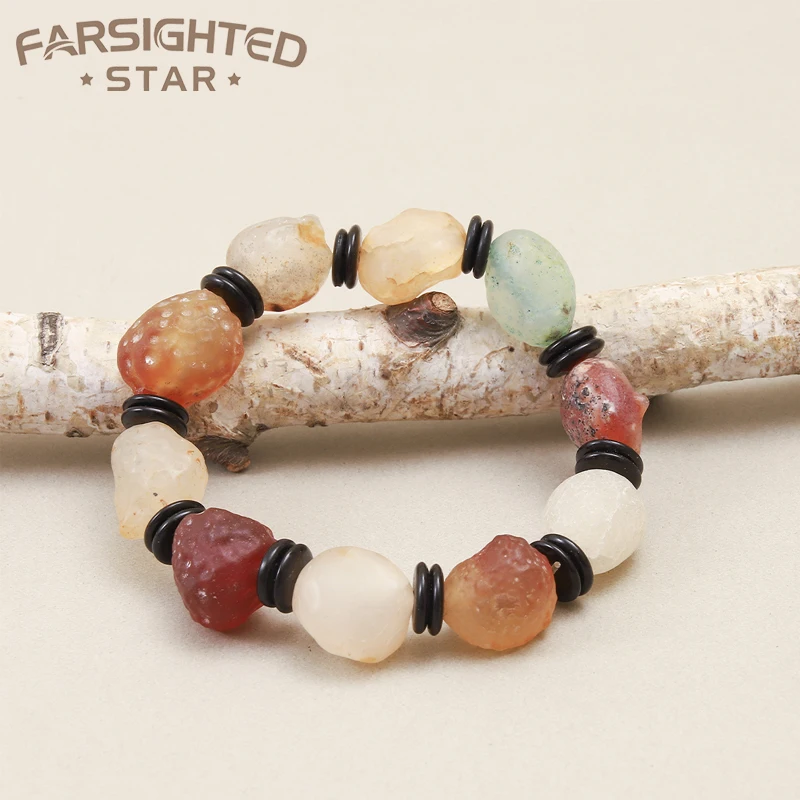 Farsighted star Fashion Irregular Candy Agate Bracelet Inspired DIY Bohemian Blessing Wrist Halloween Yoga Accessories