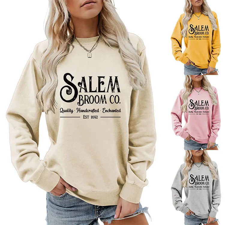 Autumn women\'s hoodie salem broom co luality printed pullover loose round neck long sleeve hoodie casual 100 top fashion ladies