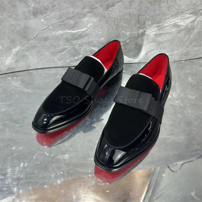 Black and Red Genuine Leather Dress Shoes for Men Wedding Shoes Casual Business Formal Shoes Breathable Shoes Loafers Size 48