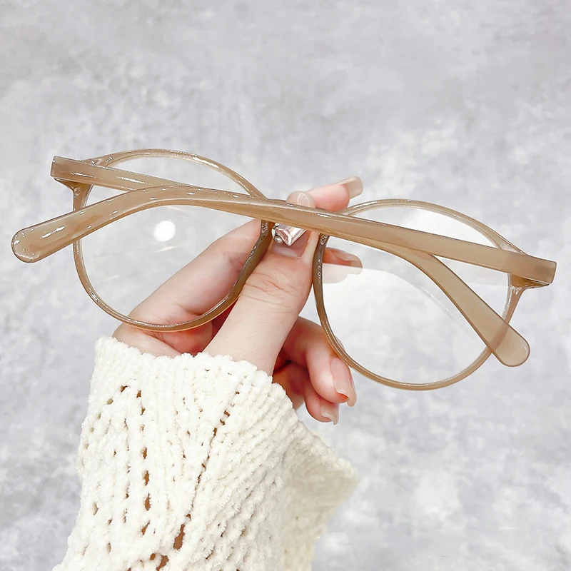 Fashionable Women\'s Blue Light Myopia Glasses Unisex Luxury Round Frame Transparent Eyeglasses Minus Diopter Near Sight Eyewear