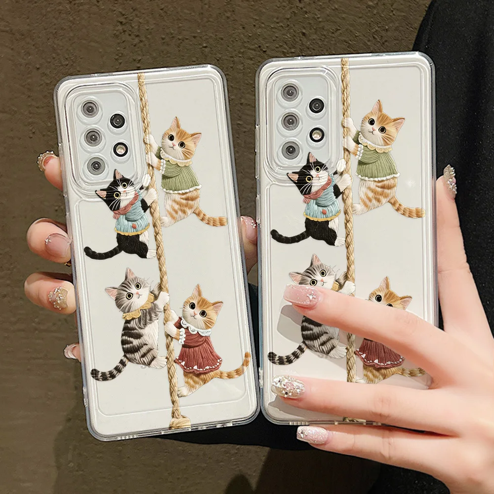Cut Cat Silicone Phone Case For Samsung S26 Ultra S25 Ultra S25 S26 S24 FE 5G S22 S21 S20 Plus S23 FE 5G Cover Funda Shockproof - view 4