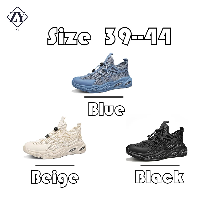 new  Men shoes Breathable Genuine Leather Hollow-out Comfortable Sneakers For Walking Mesh Shoes Hot Sale Footwear Casual Sports