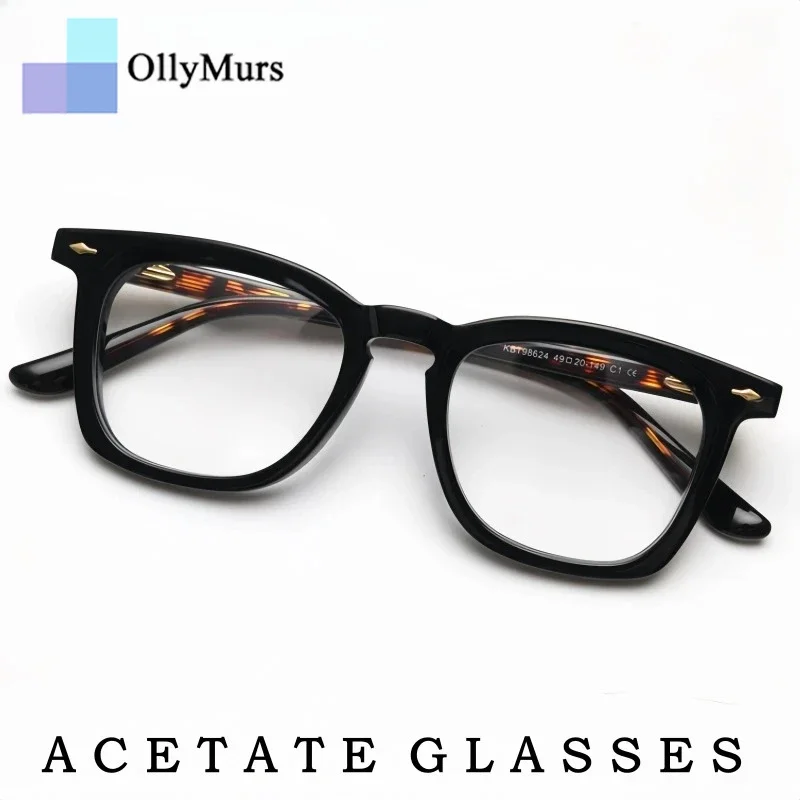 

OLLYMURS модные роскошные ацетатные очки для мужчин и женщин, дизайнерские ретро квадратные оптические очки по рецепту, оправа для очков