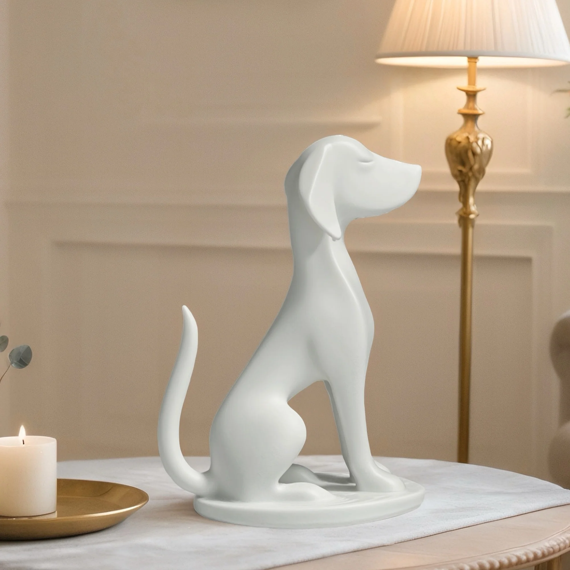 Abstract Sitting Dog Sculpture,  Modern Minimalist Dog Figurine, Home Decor for Dog Lovers, Desk Shelf Ornament - view 5