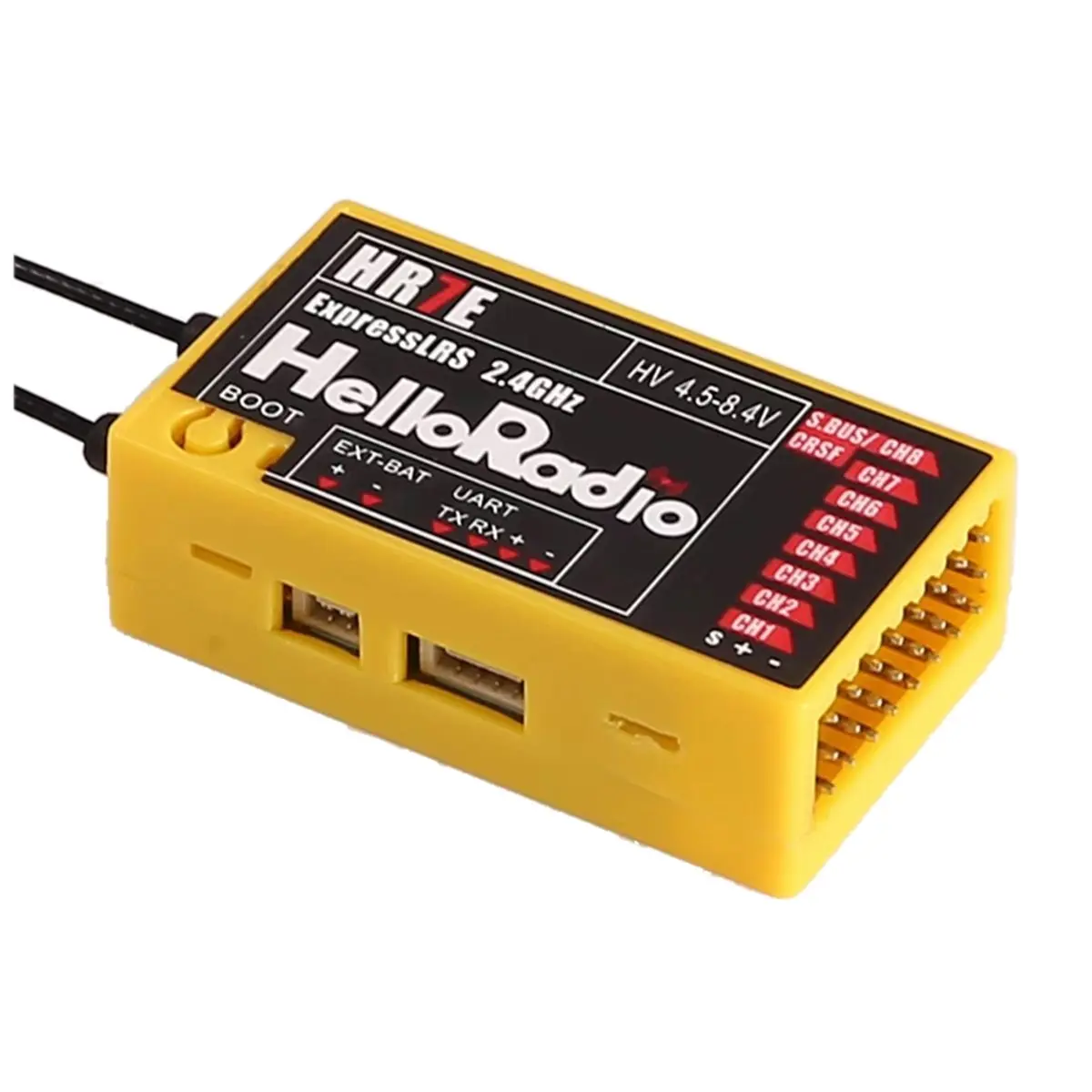 HR7E ELRS PWM Receiver 2.4GHz ExpressLRS CRSF Interface High Sensitivity Long Range RX for Fixed Wing RC FPV Drones A