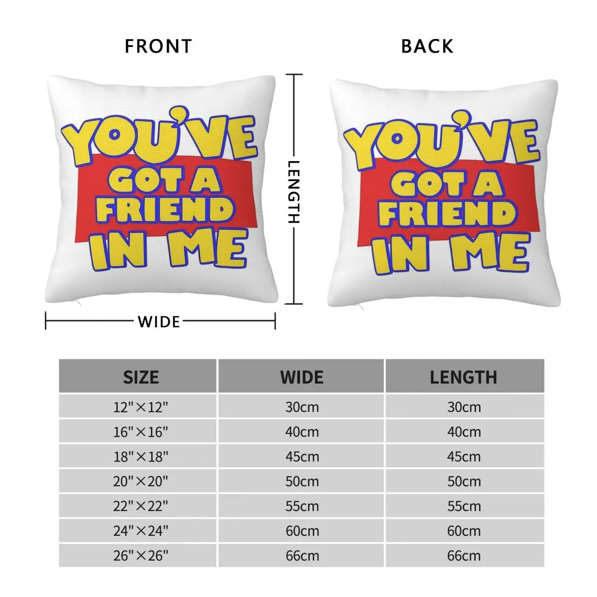 Stream You've Got A Friend In Me Square Pillowcase Polyester Linen Velvet Printed Zip Decor Bed Cushion Cover 45x45