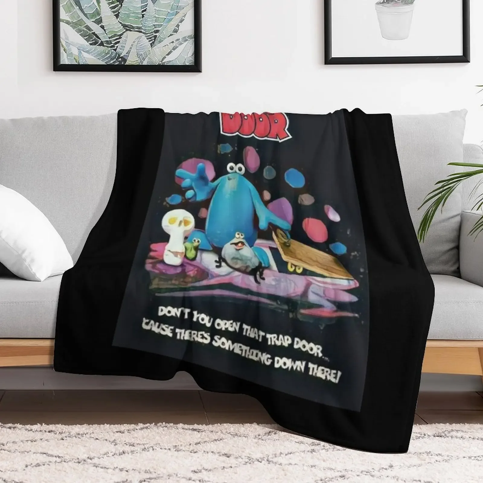 The Trap Door (OH GLOBBITS) OG DESIGN classic cartoon berk boney drut 80s stop motion Throw Blanket Giant Sofa Large Blankets