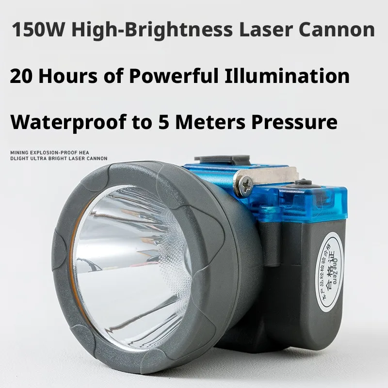 Laser Cannon Miner's Lamp Rechargeable Ultra Bright Lighting Battery Display Long Endurance Head Mounted Safety Helmet Headlight