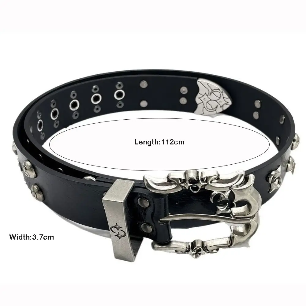 حزام قوطي عتيق متعدد الاستخدامات قابل للتعديل Y2K حزام فاسق نمط الهيب هوب PU حزام الخصر للجنسين