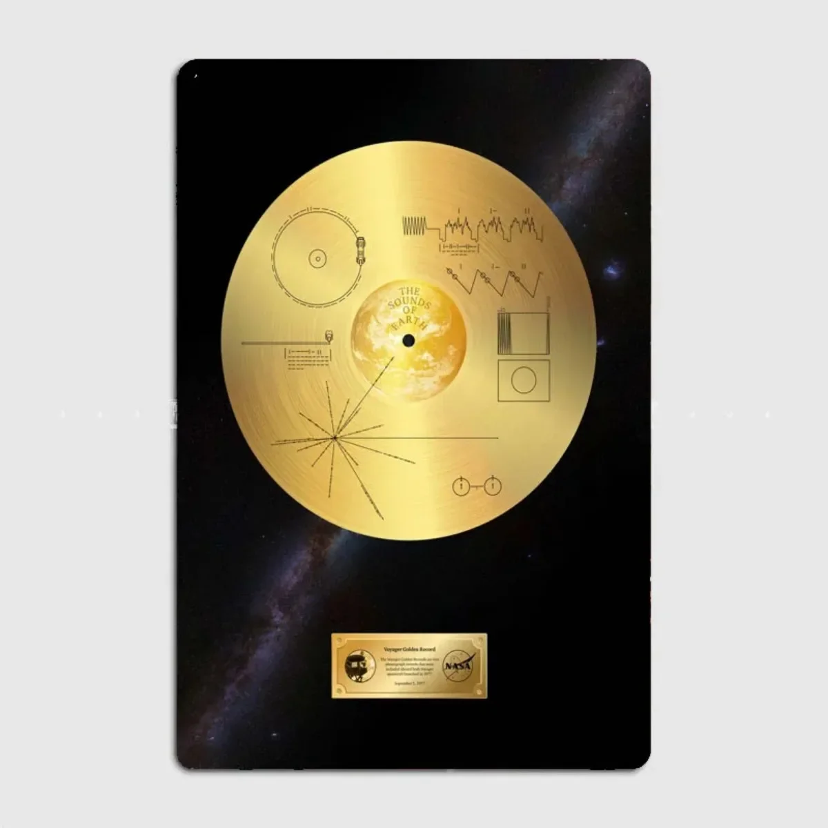 Voyager 1 Golden Record Metal Sign Club Bar Plates Wall Mural Design Tin Sign Postercustom-made