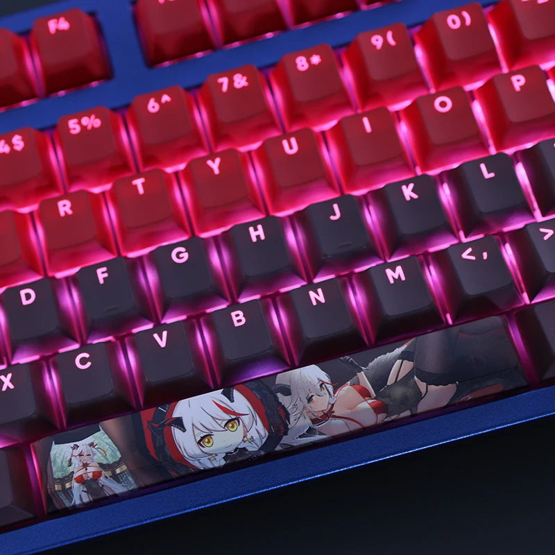 108 مفاتيح/مجموعة Azur Lane KMS Agir Keycap PBT صبغ الفرعية الخلفية أغطية المفاتيح الكرتون أنيمي الألعاب مفتاح قبعات ل ANSI 61 87 104 108 لوحات المفاتيح