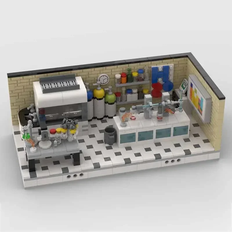 Laboratory Scene Model Moc Building Bricks Science Lab Set Pack Technology Modular Blocks Gifts Christmas Toys DIY Sets Assembly