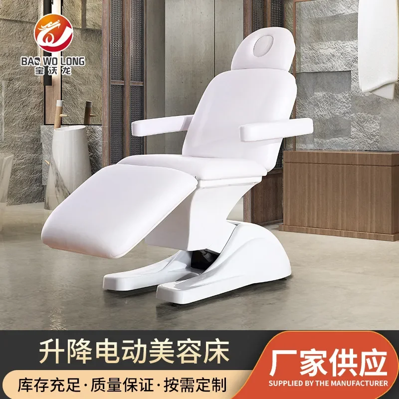 for Physiotherapy Bed Lifting Electric Beauty Bed with Holes Wholesale Folding Spa Simple Shampoo Chair Tattoo Flat Lying